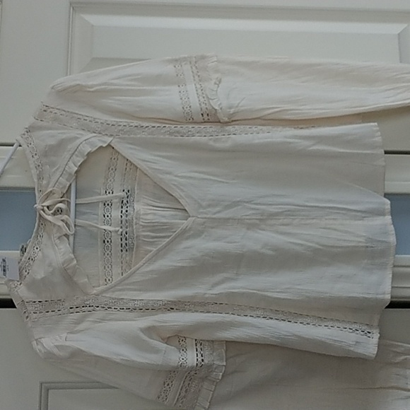 American Eagle Outfitters Bohemian Embroidered Top Blouse S - Picture 7 of 13